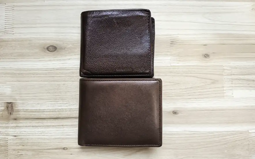 Amazonのstyle本舗で購入した栃木レザーと一般的な財布のサイズの比較